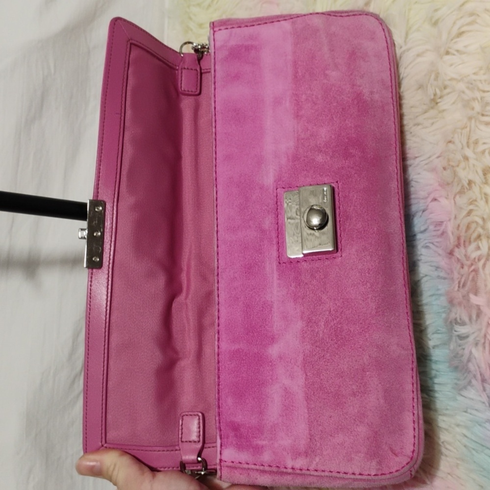 RARE! Auth Coach Y2K 90's Vintage Legacy 🩷 Pink Suede Small Satchel - Picture 10 of 16